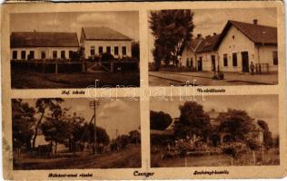 1948 Csenger, Református iskola, vasútállomás, Rákóczi utca, Szuhányi kastély (fa)