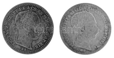 1869KB 10kr Ag "Magyar Királyi Váltó Pénz" + 1870KB 10kr Ag "Váltó Pénz" T:VF,F,...