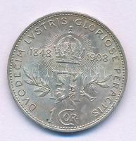 Ausztria 1908. 1K Ag "Ferenc József - Jubileum" T:XF Austria 1908. 1 Corona Ag "Franz Joseph - Jubilee" C:XF Krause KM#2808