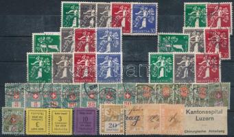 Svájc kis összeállítás, benne típusváltozatok, stecklapon