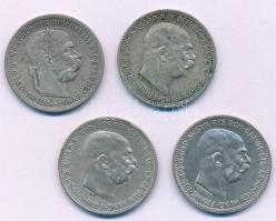 Ausztria 1899-1915. 1K Ag "Ferenc József" (4db, 2xklf) T:XF,VF
Austria 1899-1915. 1 Coron...