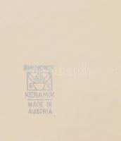 Gmundner Austria 6 darabos zöldcsíkozott mélytányér szett, fehérkerámia, jelzett, hibátlan, d: 24,5 ...