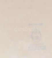 Gmundner Austria 4 darabos zöldcsíkozott nagytányér szett, fehérkerámia, jelzett, kis kopással, d: 2...