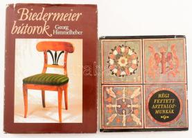 2 asztalos témájú könyv: Régi festett asztalos munkák Corvina, 1750 példány. + Himmelheber: Biedermeier bútorok.
