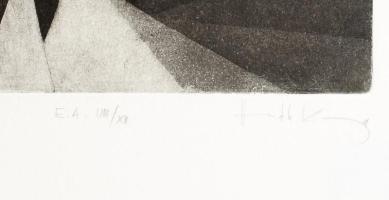 Horváth Kinga (1971-): Lépcső V., 1996. Rézkarc, papír, jelzett. Művészpéldány E.A. VIII/XII számozá...