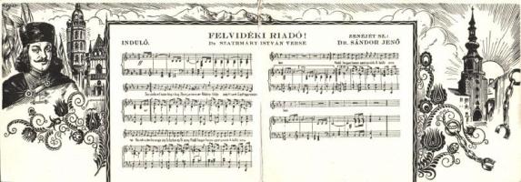 Irredenta song sheet music with Ferenc Rákóczy folding card (EB)