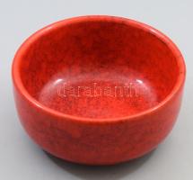 Vörösmázas kínáló, sorszámozott, d: 14 cm, m: 6,5 cm