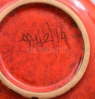 Vörösmázas kínáló, sorszámozott, d: 14 cm, m: 6,5 cm