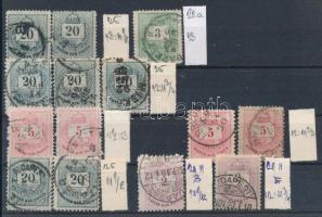 14 db Színesszámú krajcáros bélyeg fogazatváltozatokkal (27.000)