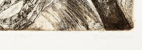 Szántó Dezső (1958-): Páris almája, 2001. Aquatinta, lágyalap, papír. Próbanyomat próba 3 jelzéssel....