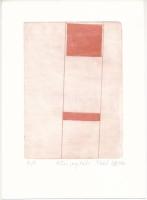 Tóásó Edit (-): Ajtó, 2001. Rézkarc, aquatinta, papír, jelzett, 19x14 cm