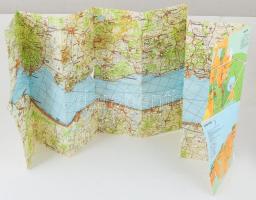 cca 1985 A Balaton turistatérképe, 1:80.000, Bp.,Cartographia, 99x36 cm