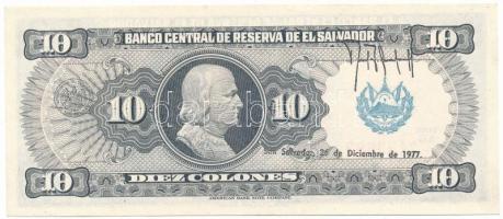 El Salvador 1977. 10C T:F tűzőgép lyuk, egyébként szép papír
El Salvador 1977. 10 Colones C:F stapl...