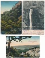 Rév, Vad, Vadu Crisului - 3 db RÉGI képeslap: Zichy-cseppkőbarlang, vízesés / 3 pre-1945 postcards: cave, waterfall