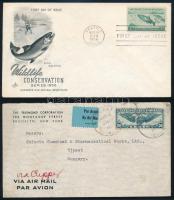 USA 17 db levél, előlap, kivágás, közte légi (közte bélyeghiányos)