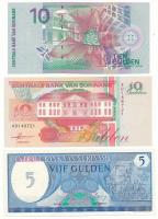 Suriname 1982. 5G + 1991. 10G + 2000. 10G T:UNC, AU Suriname 1982. 5 Gulden + 1991. 10 Gulden + 2000. 10 Gulden C:UNC, AU