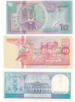 Suriname 1982. 5G + 1991. 10G + 2000. 10G T:UNC, AU
Suriname 1982. 5 Gulden + 1991. 10 Gulden + 200...