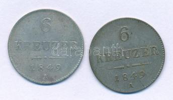 Ausztria 1849A 6kr Ag (2x) T:VF Austria 1849A 6 Kreuzer Ag (2x) T:VF