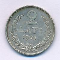 Lettország 1925. 2L Ag T:XF patina Latvia 1925. 2 Lati Ag C:XF patina Krause KM#8