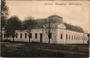 Homokos, Mramorak; községháza / town hall (kopott sarkak / worn corners)