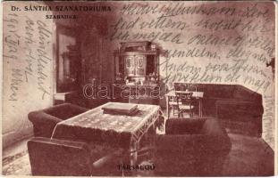 1908 Szabadka, Subotica; Dr. Sántha szanatóriuma, társalgó, belső / sanatorium, interior (EK)