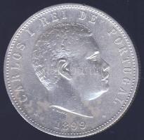 Portugália 1899. 1000R I. Károly Ag T:2 apró ph.
