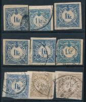 9 db Hírlapilleték bélyeg változó minőségben