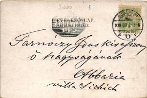 1900 Fiume, Rijeka; Via Macello, Caserma Honvéd. F. Schöler (Wien) / honvéd laktanya / street, K.u.k...