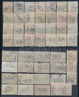 47 db Arató-Parlament perfin bélyeg 2 db stecklapon