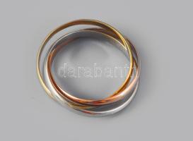 Trinity gyűrű, sárga-, rózsa- és fehérarany (Au), jelzett, m: 63, nettó 5,2g