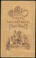 cca 1880 Előkelő idős úr portréja, vizitkártya Katinszky László (Lad. Katinski) nagybányai (Baia Mar...