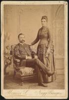cca 1890 Szirti Vilmos bányakapitánysági igazgató és felesége, Molcsány Róza, kabinetfotó Ürmösi Sán...