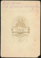 cca 1890 Szirti Vilmos bányakapitánysági igazgató és felesége, Molcsány Róza, kabinetfotó Ürmösi Sán...