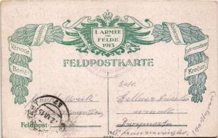 1915 Weihnachten. Feldpostkarte I. Armee im Felde 1915 / Az első hadsereg karácsonyi katonai üdvözle...