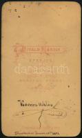 1871 Kovács Miklós mérnök dedikált fotója, vizitkártya Divald Károly eperjesi műterméből, kissé folt...