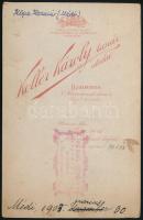 1903 Köpe Hermin (Médi), Köpe Viktor író lányának portréja, kabinetfotó Koller Károly tanár utódai b...