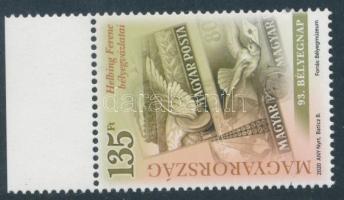 2020 Bélyegnap 135Ft ívszéli bélyeg "A Magyar Posta köszönti a MABÉOSZ tagjait" hátoldali felirattal