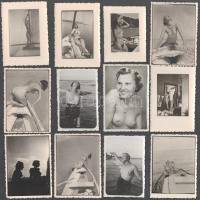 cca 1940, 26 darab amatőr erotikus akt fotó, sokon "Pál Fotóműterem amatőr kidolgozásai Keszthely" felirattal, 9x6 cm alatt