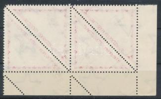 1952 Madarak 60f ívsarki négyestömb bordó színátnyomattal