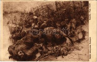 1916 A mi állásaink előtt. A m. kir. debreceni 3. honvéd gyalogezred tulajdona / WWI Austro-Hungarian K.u.K. military art postcard s: Papp Aurél So. Stpl (EK)