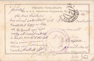 1914-1916 "Brody, Dubno, Rowno, Luzk, Sokal" I.R. 84. Bolfrasinfanterie. Zu Gunsten der Wi...