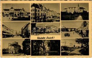 1941 Léva, Levice; mozaiklap / multi-view postcard