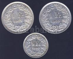 Svájc 1945 1/2Fr + 1Fr (2x) Ag T:3+