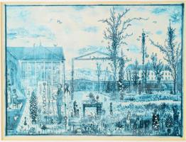 Gross Arnold (1929-2015): Tordai műterem. Ofszet nyomat, papír, jelzett a nyomaton, üvegezett fakeretben, 16×24 cm