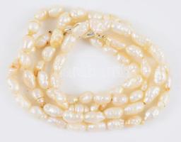 Apró szemű tenyésztett gyöngy nyaklánc, h: 41 cm