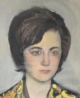Demjén Attila (1926-1973): Fiatal hölgy arcképe, 1966. Olaj, vászon, jelezve jobbra lent. Kiállítva:...