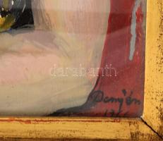 Demjén Attila (1926-1973): Fiatal hölgy arcképe, 1966. Olaj, vászon, jelezve jobbra lent. Kiállítva:...