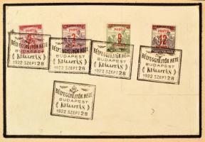 Alkalmi, propaganda, hirdető bélyegzések érdekes tétel kiállítási lapokon, közte rengeteg vasút motívum