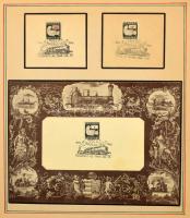 Alkalmi, propaganda, hirdető bélyegzések érdekes tétel kiállítási lapokon, közte rengeteg vasút motí...