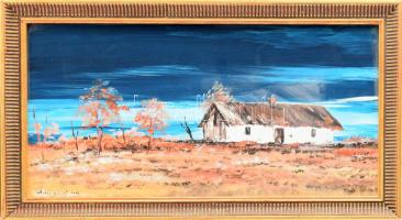 Olvashatatlan jelzéssel: Tanya. Olaj, farost. Dekoratív fakeretben, 20×40 cm